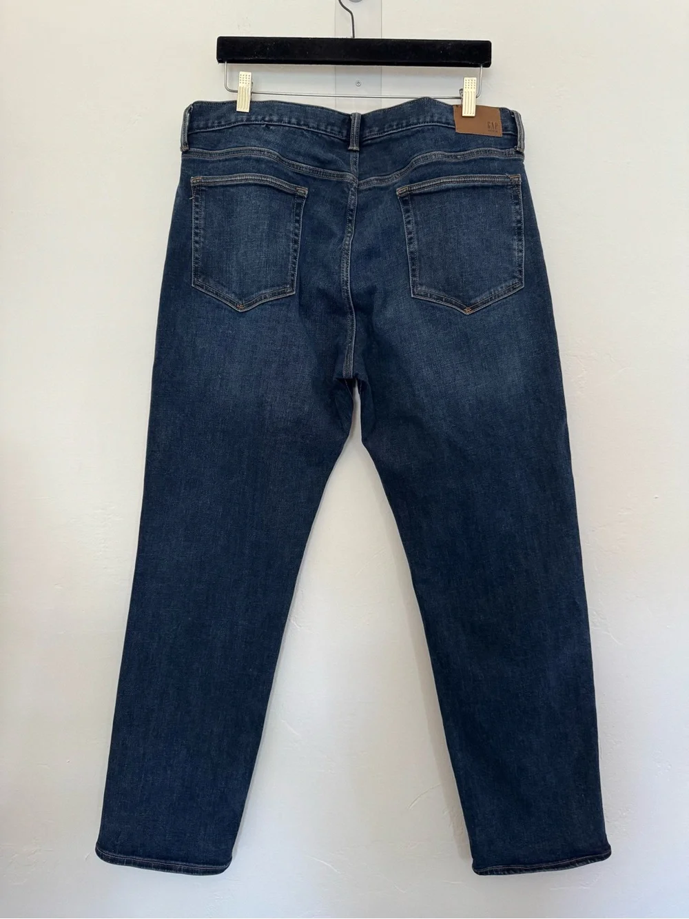 GAP Slim Straight Worn Dark Blue Denim Stretch Cotton Jeans